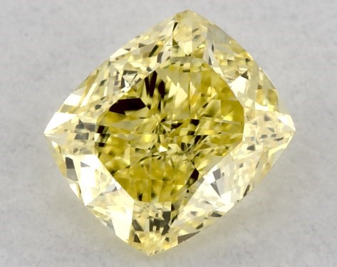 GIA 0.27 Carat Fancy Intense Yellow-SI1 Cushion Modified Cut Diamond